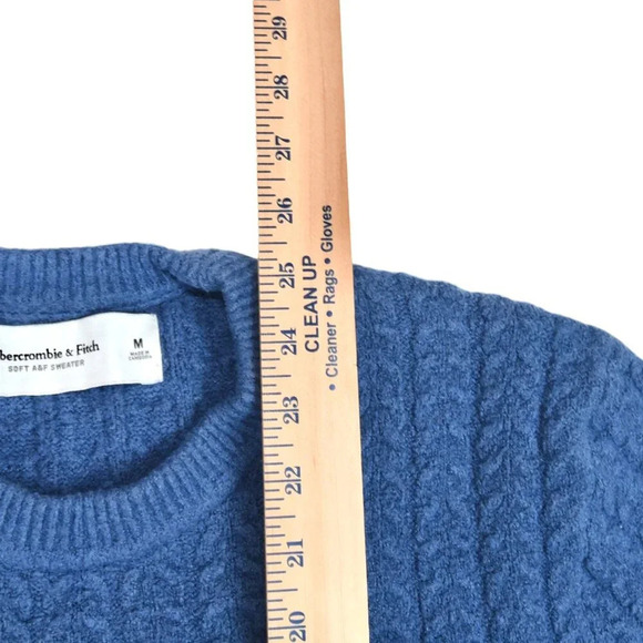 Abercrombie & Fitch || Men's Cable Knit Sweater Lighthouse Blue Size Medium - Picture 5 of 7